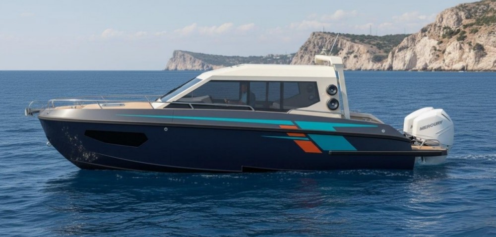 Алюминиевый катер Атлантик 8.7 с реданом, кабинник на заказ