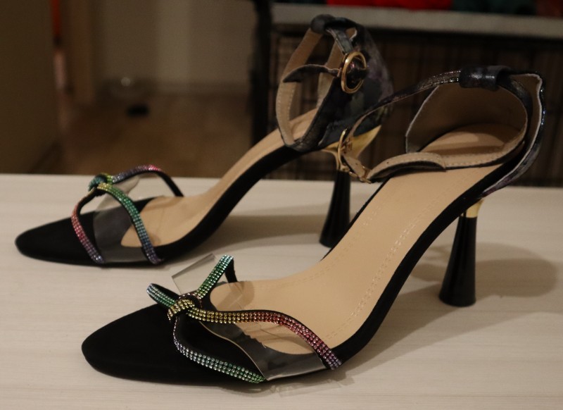 Туфли-лодочки женские на высоком каблуке, с бантом