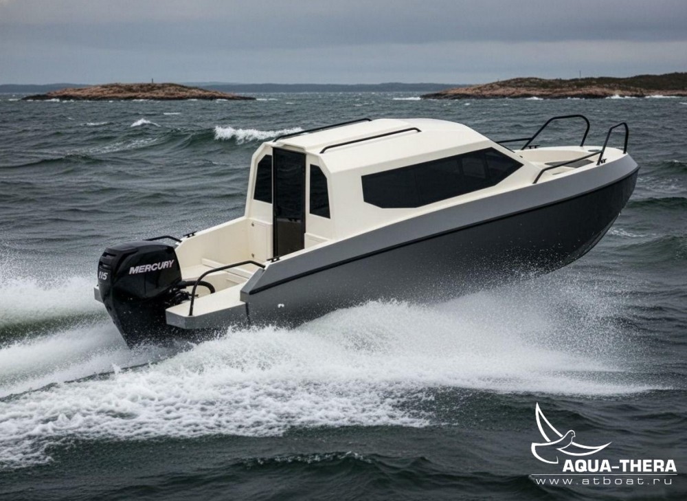 Алюминиевый катер Хищник RK55 с реданом, кабинник на заказ