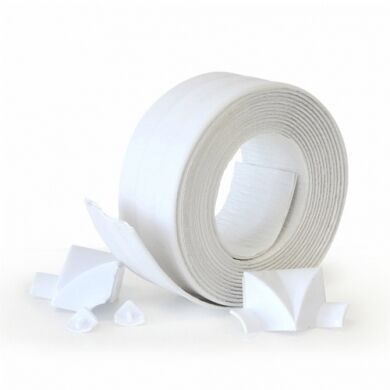 Бордюрная лента, 38 мм, 3.35 м, белая, 2 уголка + 2 заглушки, 4Walls